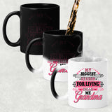 My Biggest Reason For Living Calls Me Grandma - 11 Oz Color Changing Mug