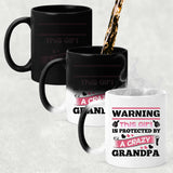 Warning This Girl Is Protected by A Crazy Grandpa - 11 Oz Color Changing Mug