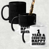 Happy 1st Anniversary 1 Year & Counting - 11 Oz Color Changing Mug