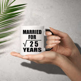 5th Anniversary Married For Square Root of 25 Years - 11oz Color Changing Mug