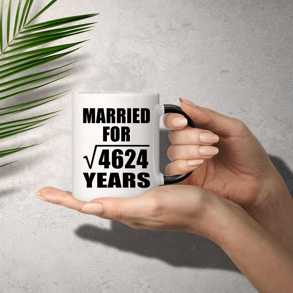 68th Anniversary Married For Square Root of 4624 Years - 11oz Color Changing Mug
