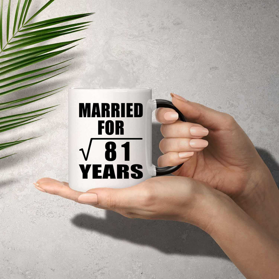 9th Anniversary Married For Square Root of 81 Years - 11oz Color Changing Mug