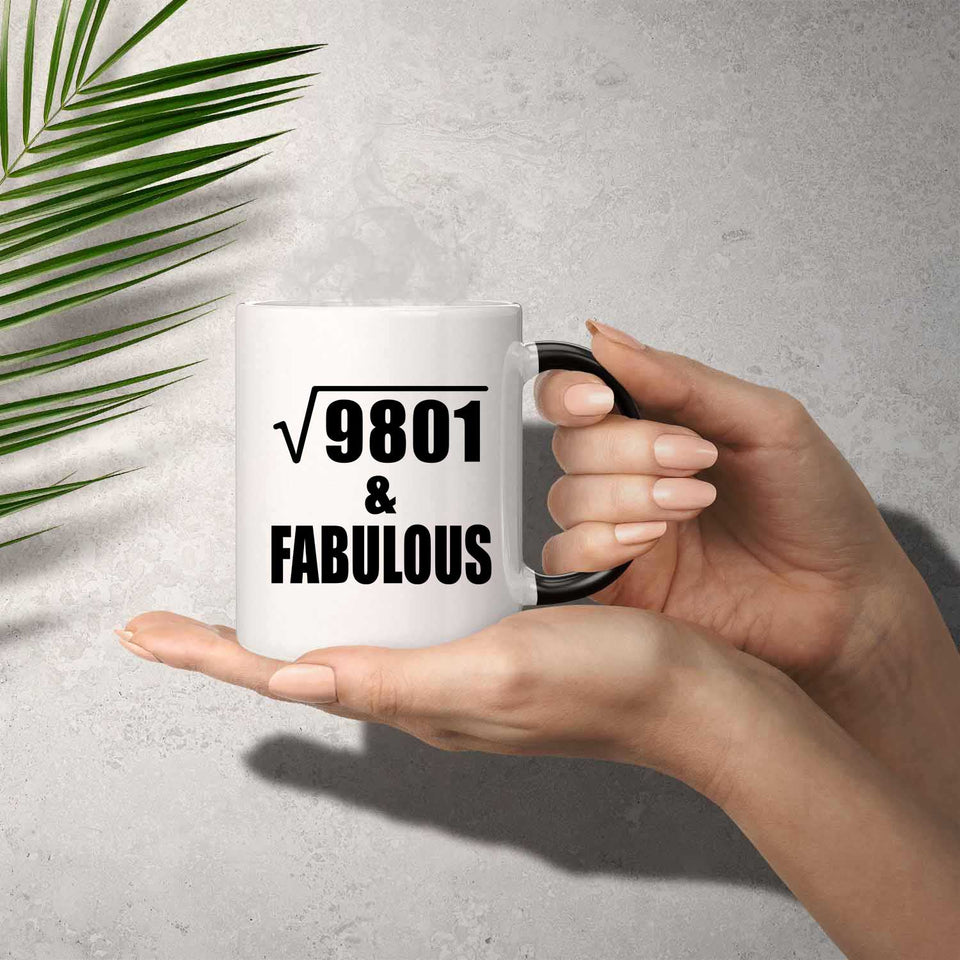 99th Birthday Square Root of 9801 & Fabulous - 11oz Color Changing Mug