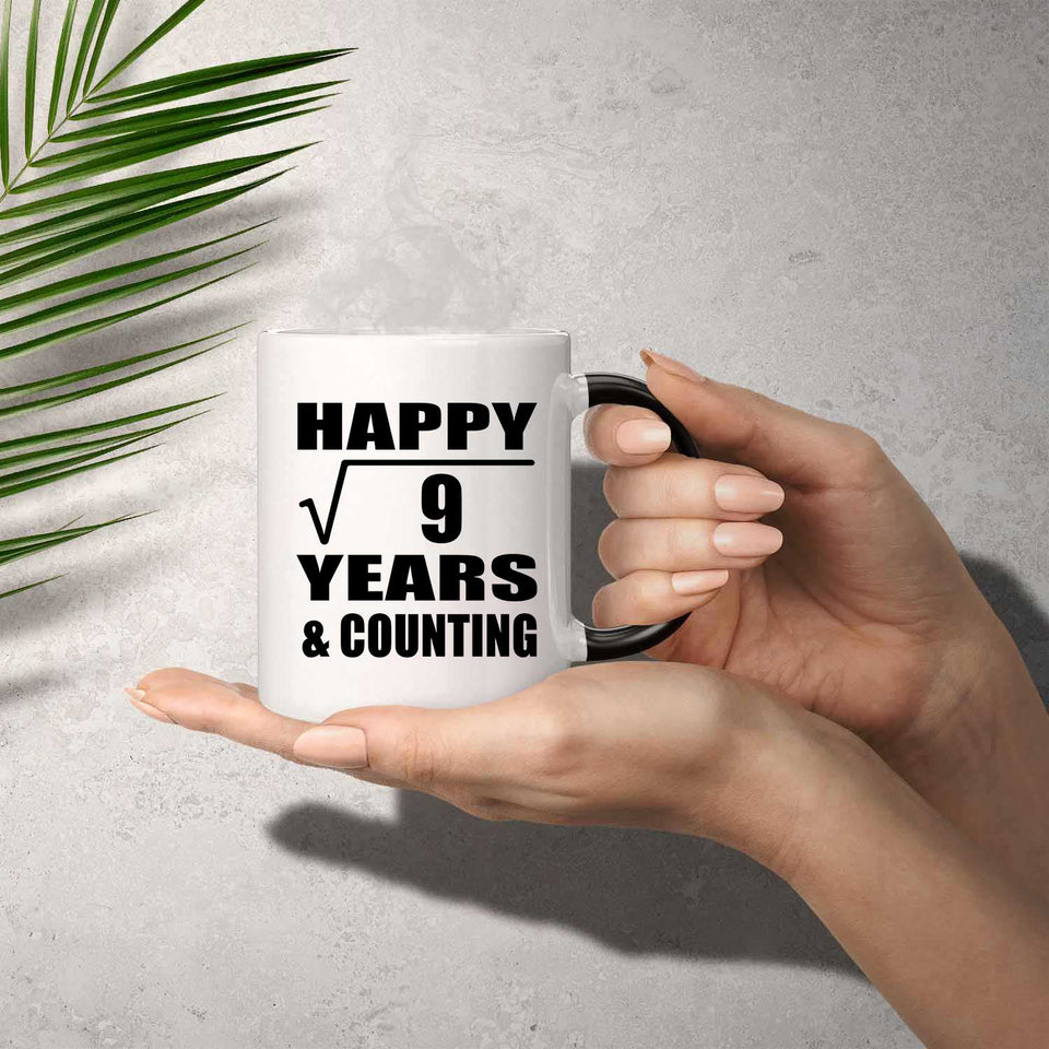Happy 3rd Anniversary Square Root of 9 Years & Counting - 11oz Color Changing Mug