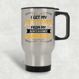 I Get My Attitude From My Awesome Grandparents - Silver Travel Mug