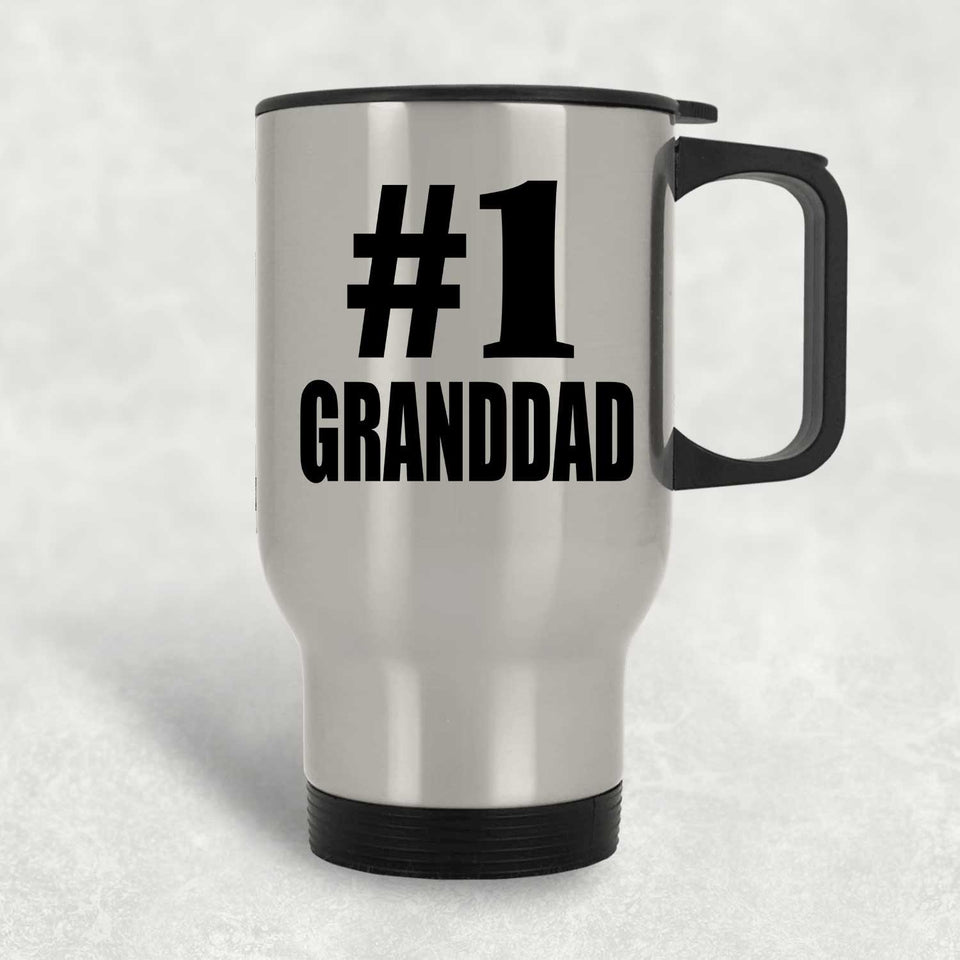 Number One #1 Granddad - Silver Travel Mug