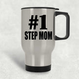 Number One #1 Step Mom - Silver Travel Mug