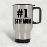 Number One #1 Step Mum - Silver Travel Mug