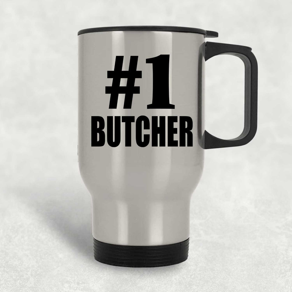 Number One #1 Butcher - Silver Travel Mug
