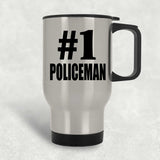 Number One #1 Policeman - Silver Travel Mug