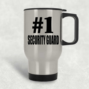 Number One #1 Security Guard - Silver Travel Mug