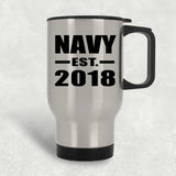 Navy Established EST. 2018 - Silver Travel Mug