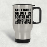 All I Care About Is Bobtail Cat - Silver Travel Mug