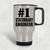Number One #1 Stationary Engineer - Silver Travel Mug