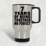 7th Anniversary 7 Years Of Being Mr Perfect - Silver Travel Mug