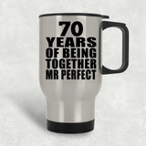 70th Anniversary 70 Years Of Being Mr Perfect - Silver Travel Mug