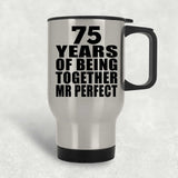 75th Anniversary 75 Years Of Being Mr Perfect - Silver Travel Mug