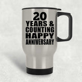 Happy 20th Anniversary 20 Years & Counting - Silver Travel Mug