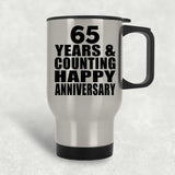 Happy 65th Anniversary 65 Years & Counting - Silver Travel Mug