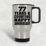 Happy 77th Anniversary 77 Years & Counting - Silver Travel Mug