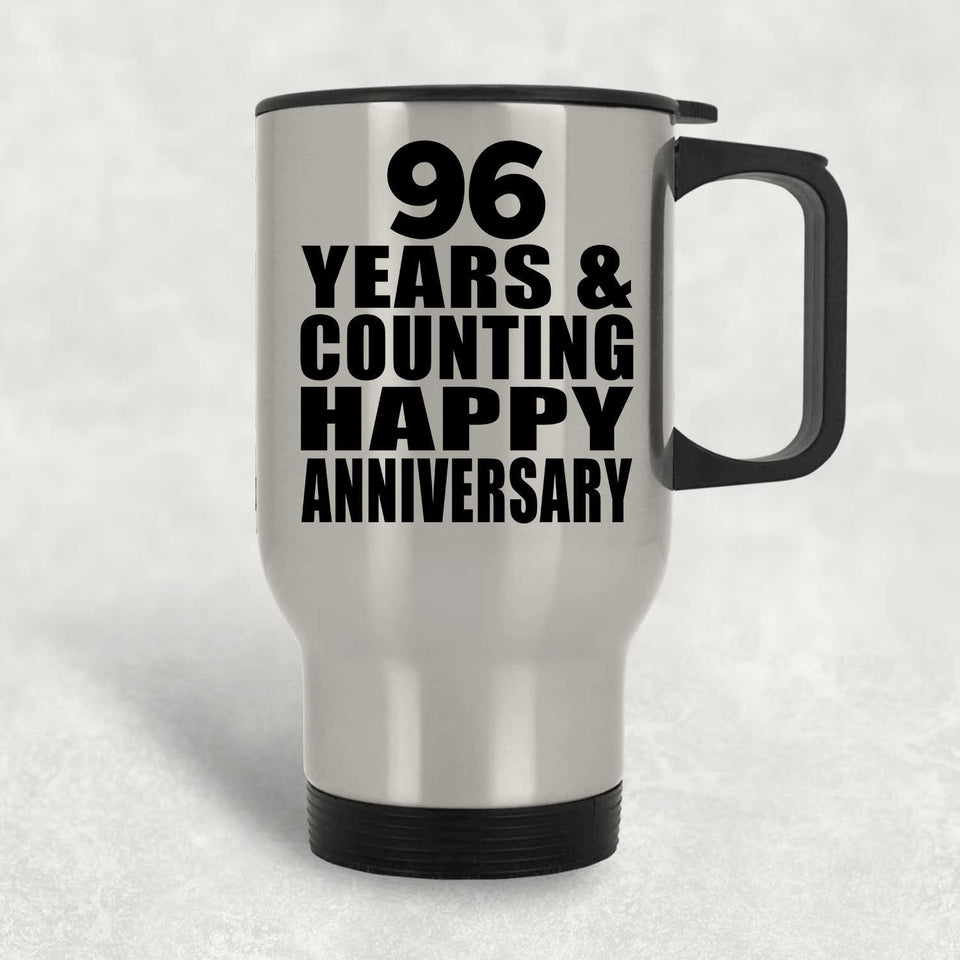 Happy 96th Anniversary 96 Years & Counting - Silver Travel Mug