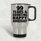 Happy 99th Anniversary 99 Years & Counting - Silver Travel Mug