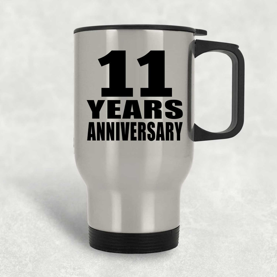 11th Anniversary 11 Years - Silver Travel Mug