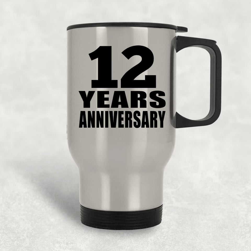 12th Anniversary 12 Years - Silver Travel Mug