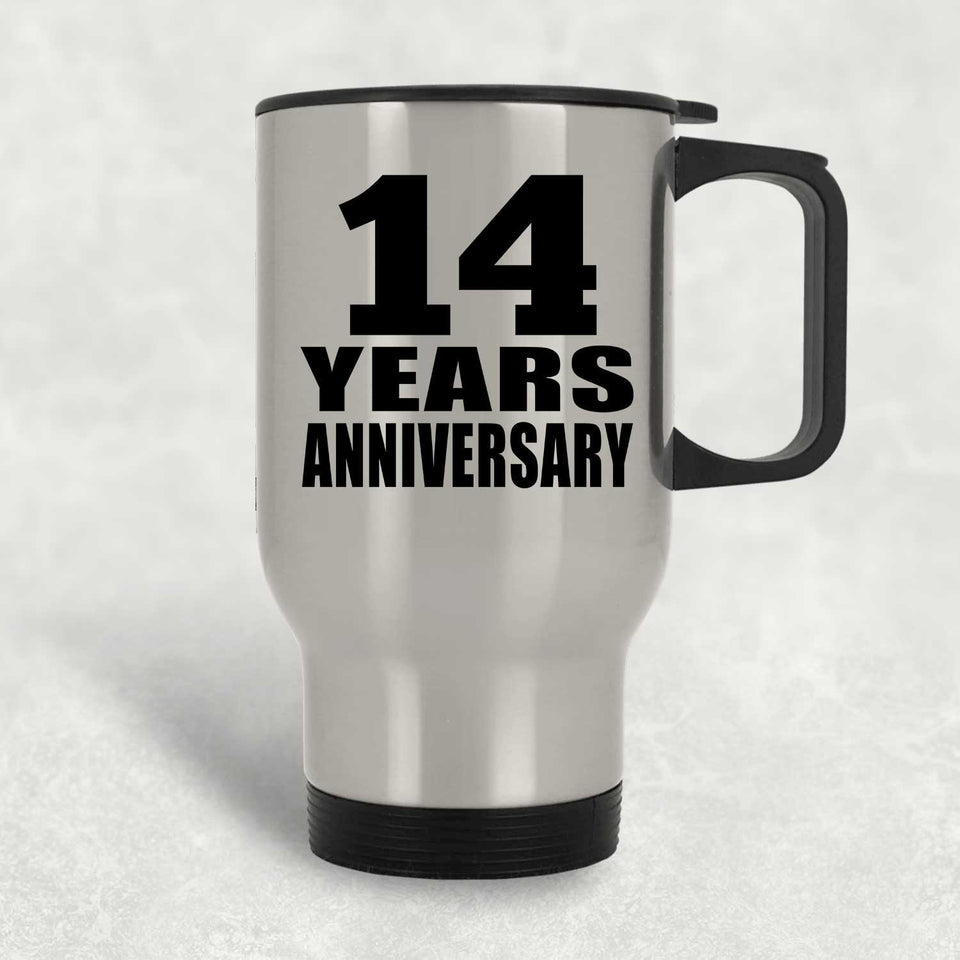 14th Anniversary 14 Years - Silver Travel Mug