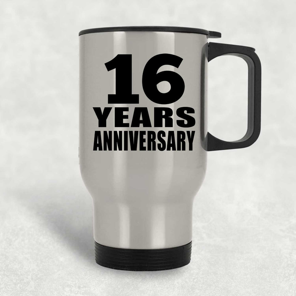 16th Anniversary 16 Years - Silver Travel Mug