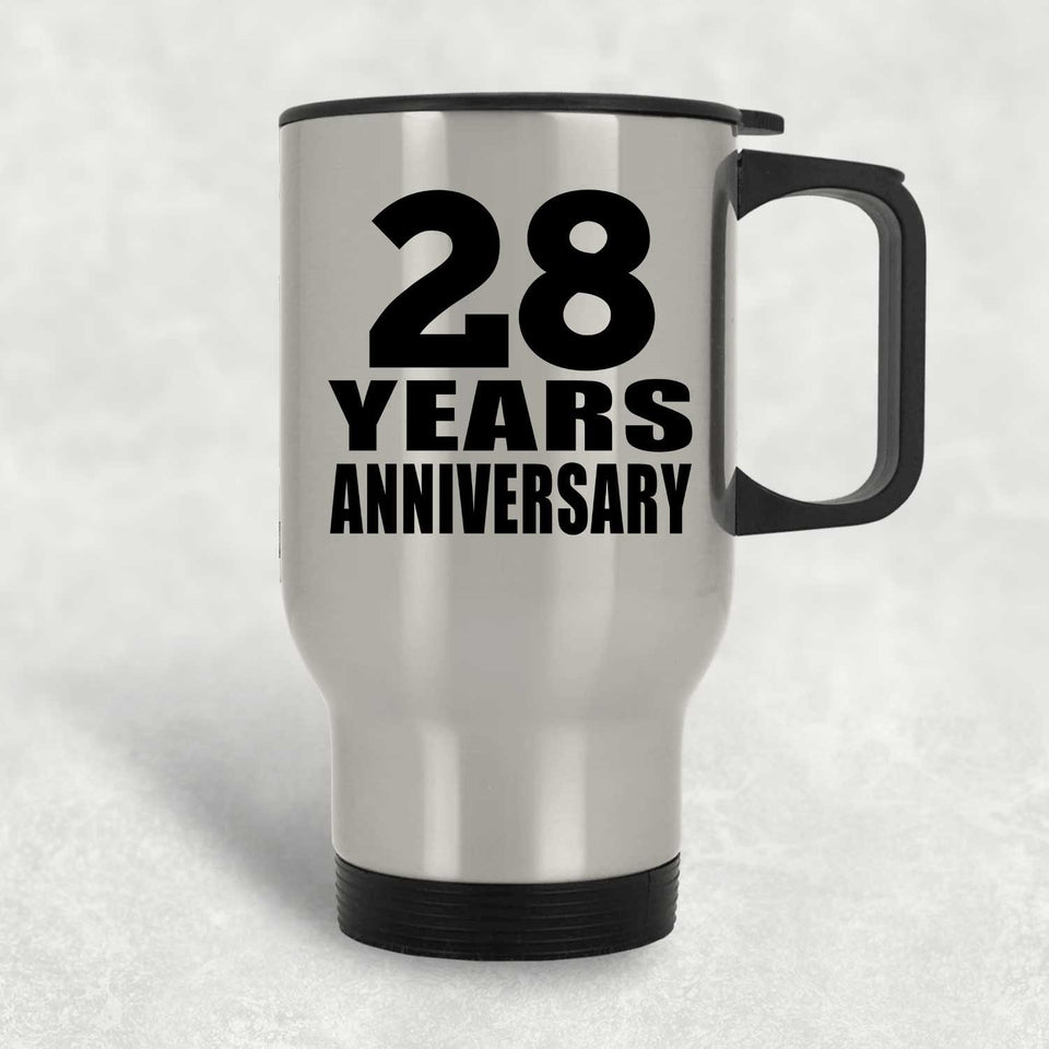 28th Anniversary 28 Years - Silver Travel Mug