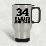 34th Anniversary 34 Years - Silver Travel Mug