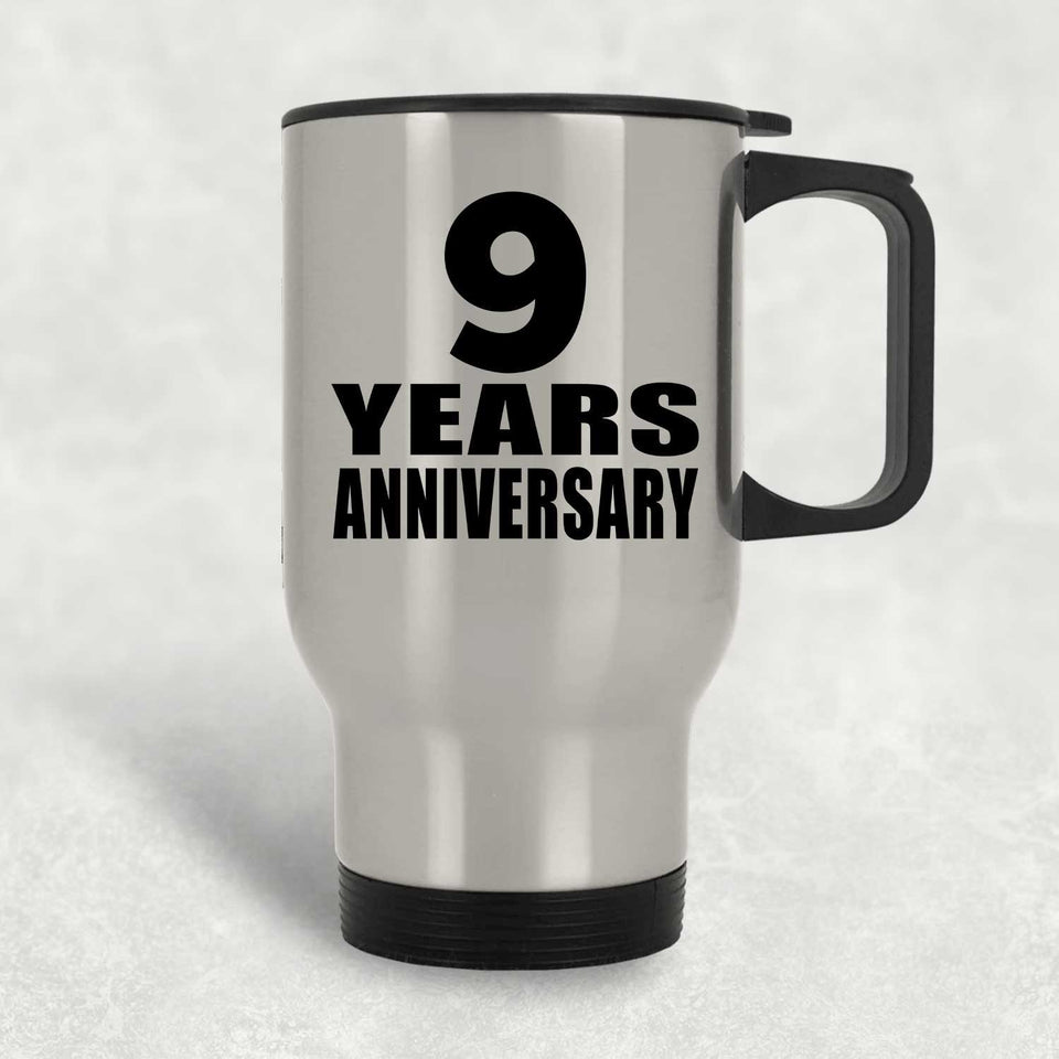 9th Anniversary 9 Years - Silver Travel Mug