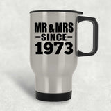 51st Anniversary Mr & Mrs Since 1973 - Silver Travel Mug