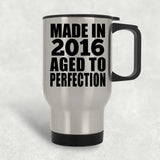 8th Birthday Made In 2016 Aged to Perfection - Silver Travel Mug