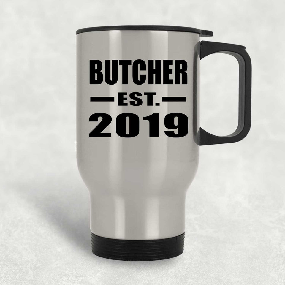 Butcher Established EST. 2019 - Silver Travel Mug
