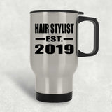 Hair Stylist Established EST. 2019 - Silver Travel Mug