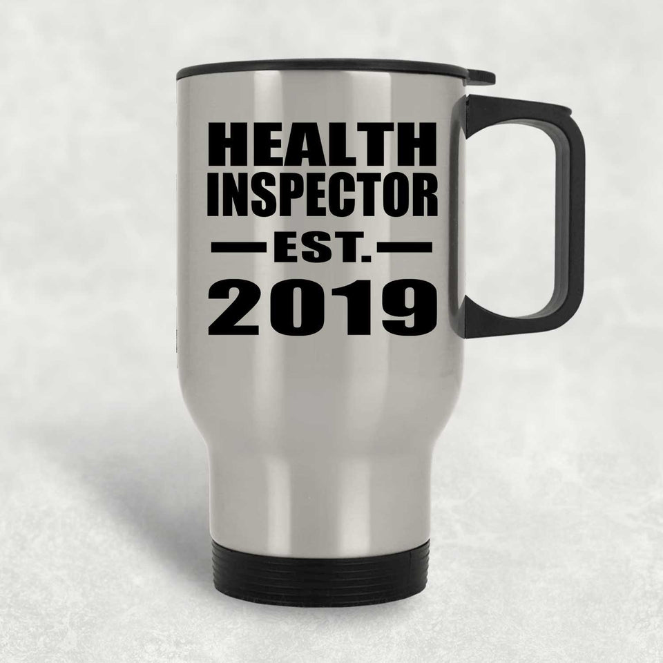 Health Inspector Established EST. 2019 - Silver Travel Mug