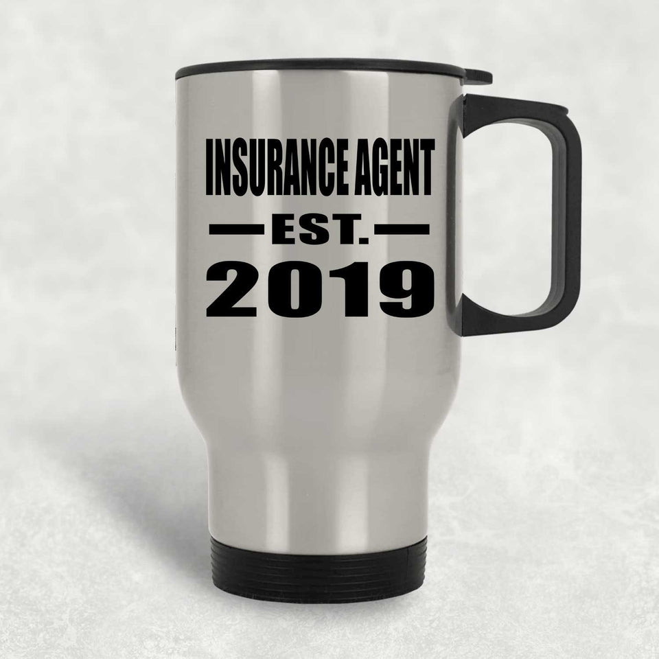 Insurance Agent Established EST. 2019 - Silver Travel Mug