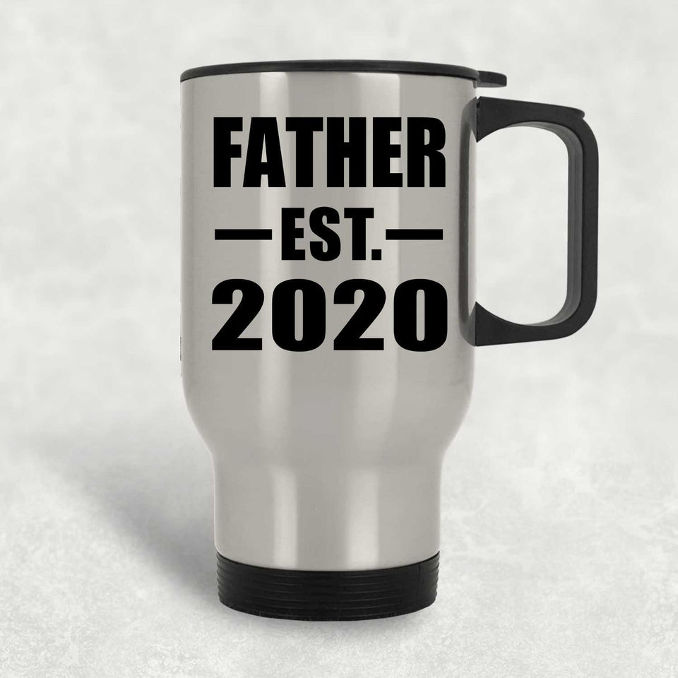 Father Established EST. 2020 - Silver Travel Mug