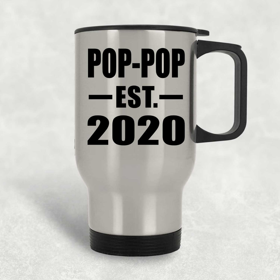 Pop-Pop Established EST. 2020 - Silver Travel Mug