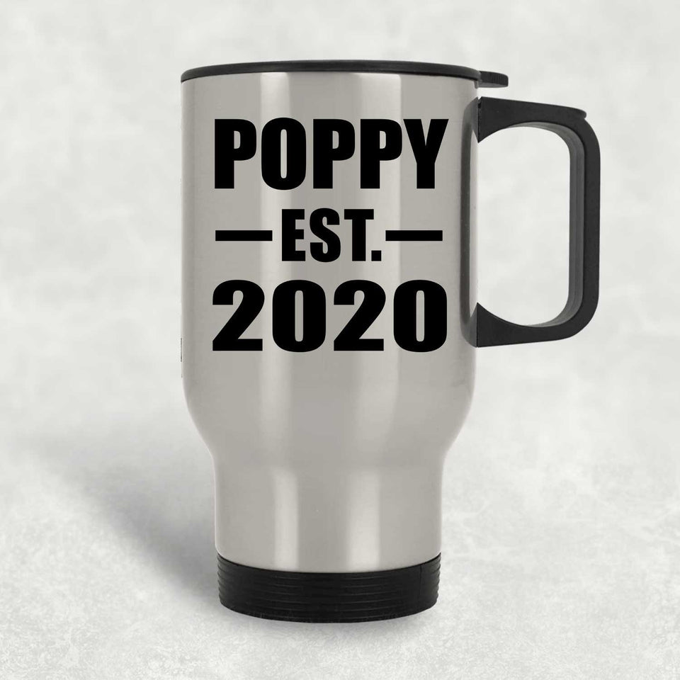 Poppy Established EST. 2020 - Silver Travel Mug