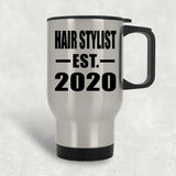 Hair Stylist Established EST. 2020 - Silver Travel Mug