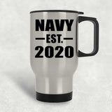 Navy Established EST. 2020 - Silver Travel Mug