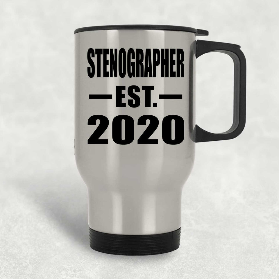 Stenographer Established EST. 2020 - Silver Travel Mug