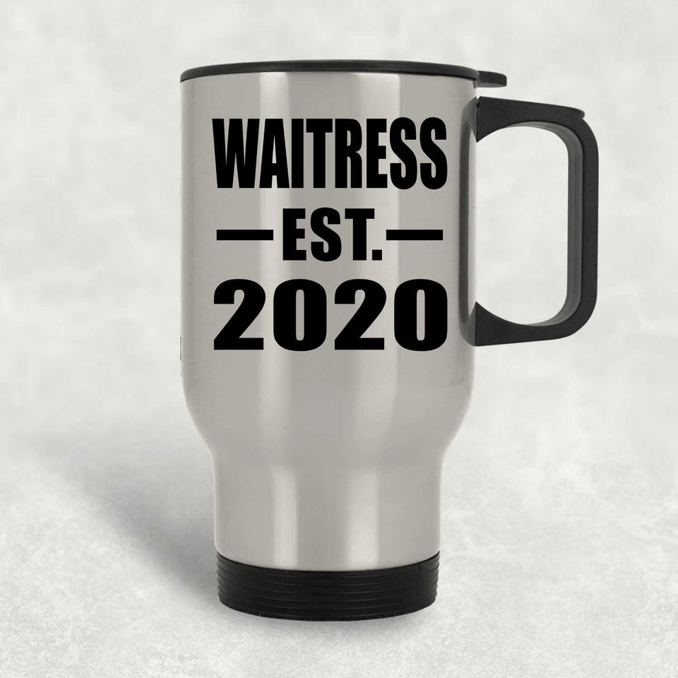 Waitress Established EST. 2020 - Silver Travel Mug