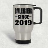 Civil Engineer Since 2019 - Silver Travel Mug