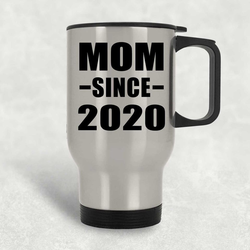 Mom Since 2020 - Silver Travel Mug
