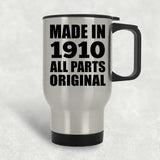 114th Birthday Made in 1910 All Parts Original - Silver Travel Mug