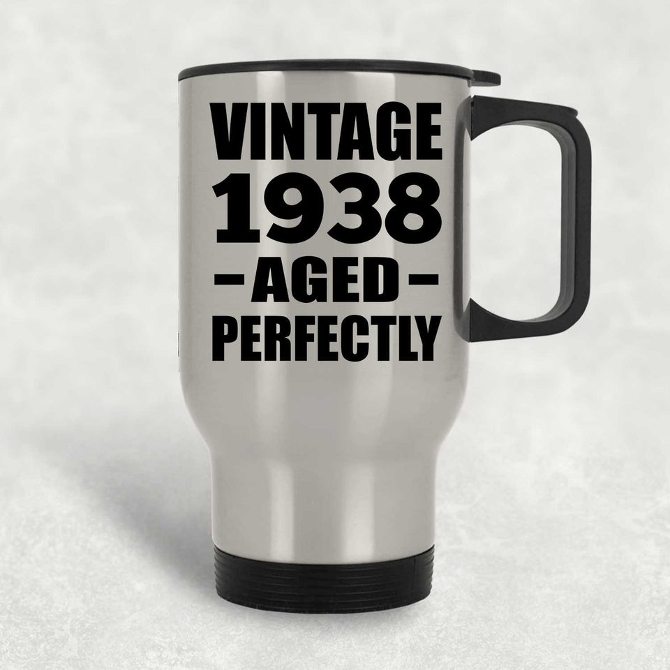 86th Birthday Vintage 1938 Aged Perfectly - Silver Travel Mug